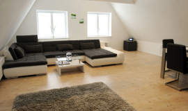 Wohnzimmer mit gemütlicher Couch